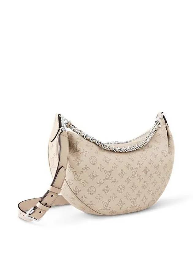 Women's Baia MM Mahina Leather Tote Bag Galette Grey - LOUIS VUITTON - BALAAN 3