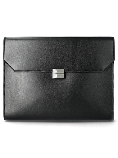 Logo Leather Pouch Black - BALLY - BALAAN 1