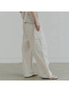 Cotton Nylon Parashute Wide Pants Cream - NOIRER FOR WOMEN - BALAAN 2