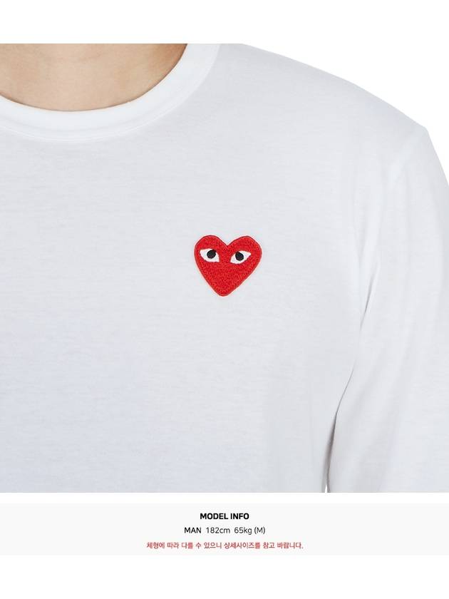 Red Heart Wappen Long Sleeve T-Shirt White - COMME DES GARCONS - BALAAN 9