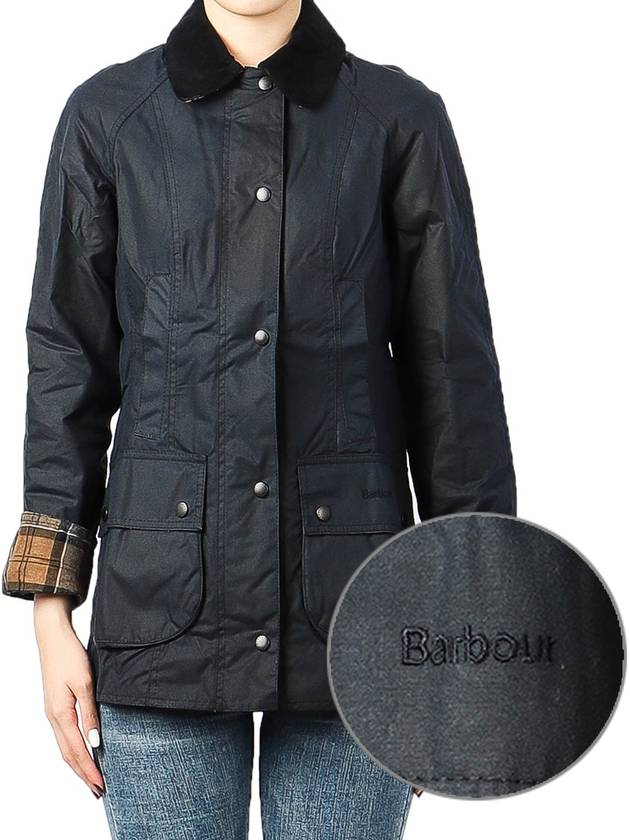 Beadnell Wax Zip-up Jacket Dark Navy - BARBOUR - BALAAN 2