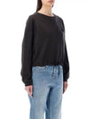 Margo Logo Crop Sweatshirt Faded Black - ISABEL MARANT - BALAAN 3