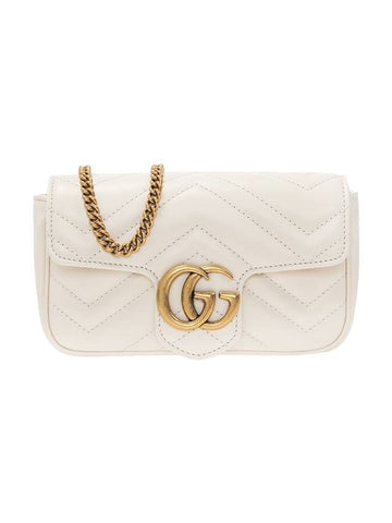 GG Marmont Matelasse Leather Super Mini Bag White - GUCCI - BALAAN 1