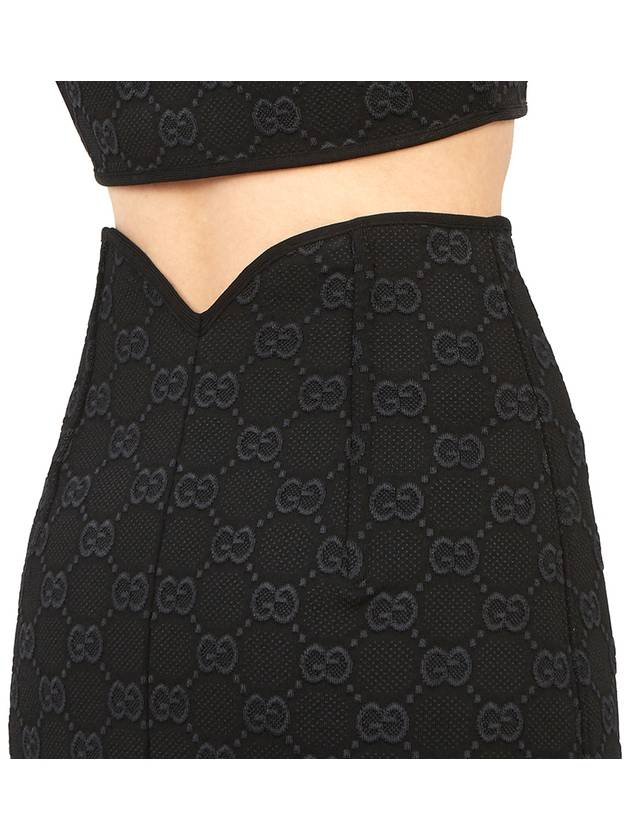 Women's GG Crepe Viscose Pencil Skirt Black - GUCCI - BALAAN 11