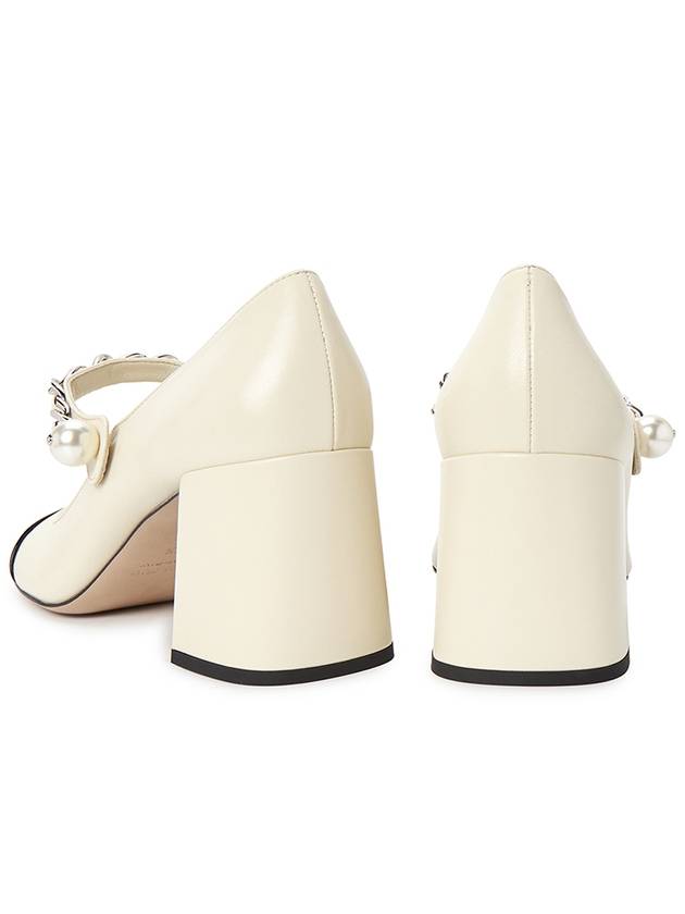 Leather Pumps Ivory Black - MIU MIU - BALAAN 7