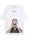 Men's David Bowie Scream White Short Sleeve T-Shirt NUS19280 001 - IH NOM UH NIT - BALAAN 3