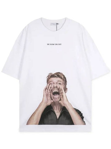 Men's David Bowie Scream White Short Sleeve T-Shirt NUS19280 001 - IH NOM UH NIT - BALAAN 1