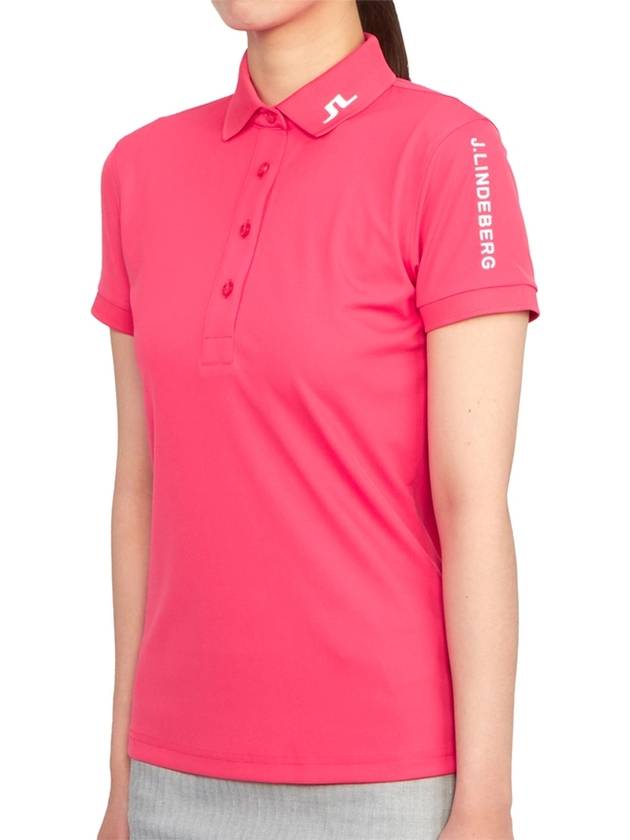 Tour Tech Short Sleeve PK Shirt Azalea - J.LINDEBERG - BALAAN 3