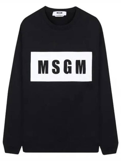 Box Logo Print Sweatshirt Black - MSGM - BALAAN 2