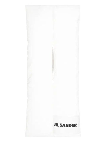 Logo Quilted Padded Down Muffler White - JIL SANDER - BALAAN 1