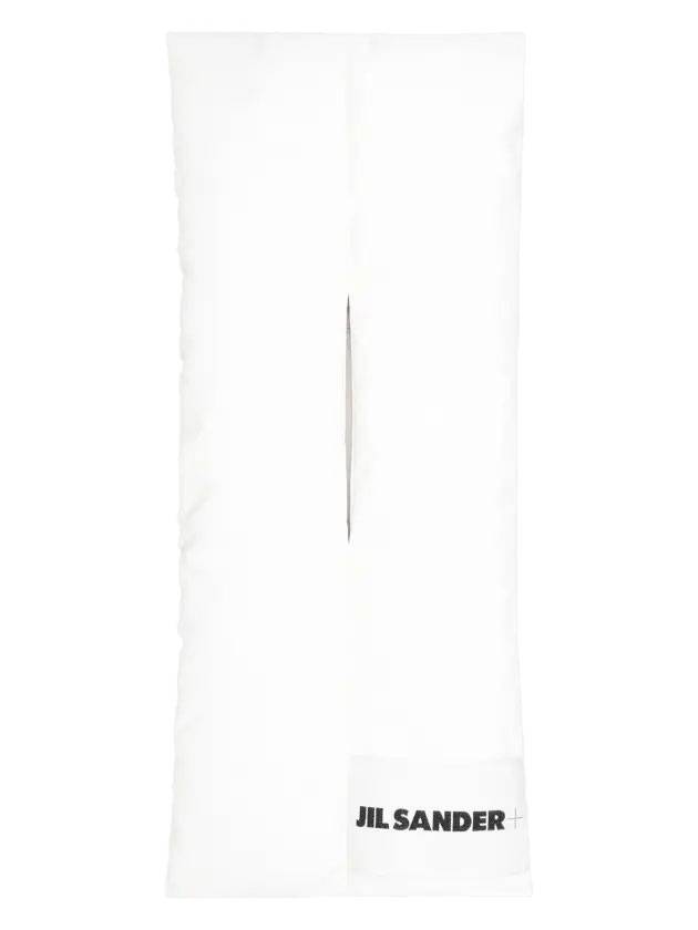 Logo Quilted Padded Down Muffler White - JIL SANDER - BALAAN 1