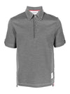 Men's Tech Milano Contrast Stitch Polo Shirt Grey - THOM BROWNE - BALAAN 2