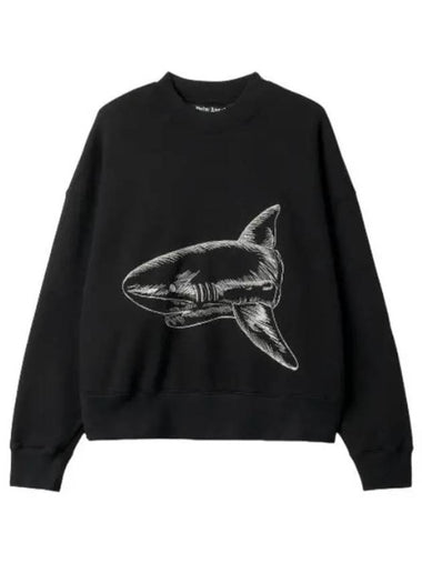 Split Shark Sweatshirt Black - PALM ANGELS - BALAAN 1