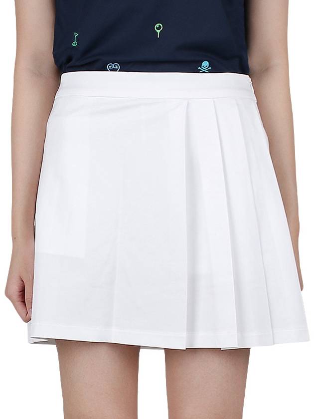 Women's Side Pleat Luxe 4-Way Stretch Twill Skirt White - G/FORE - BALAAN 3