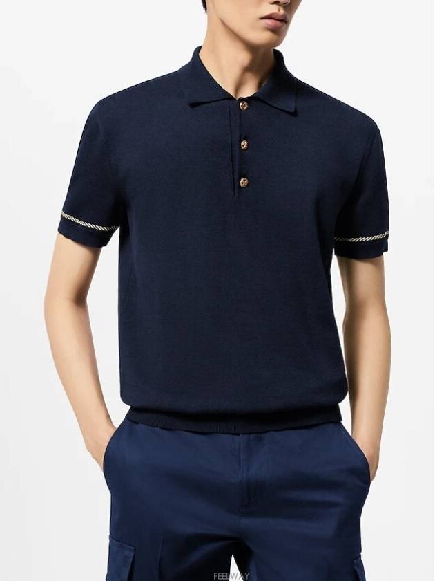 1AFVS1 Short Sleeved Cotton Polo Shirt - LOUIS VUITTON - BALAAN 1