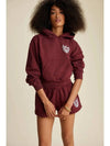 Beverly Hills Cropped Hooded Top Merlot Violet - SPORTY & RICH - BALAAN 7