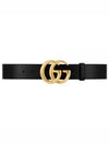 Double G Buckle Leather Belt Black - GUCCI - BALAAN 2