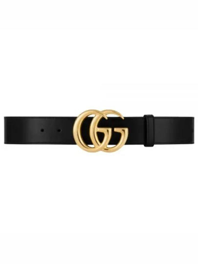 Double G Buckle Leather Belt Black - GUCCI - BALAAN 2