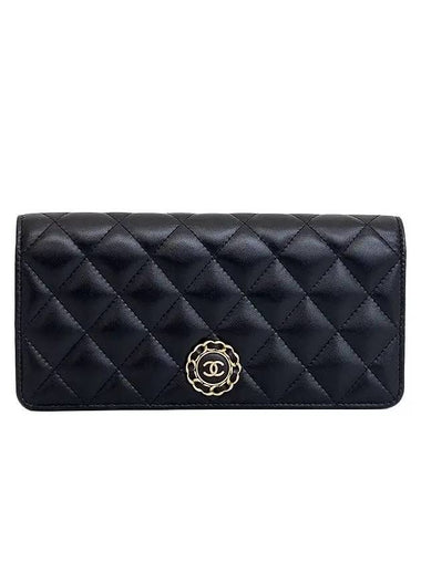 VIP gift chain circle CC logo clutch black gold lamb skin 4ET1755 - CHANEL - BALAAN 1