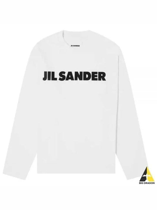 Logo Print Cotton Long Sleeve T-Shirt White - JIL SANDER - BALAAN 2