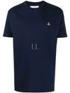 ORB Logo Cotton Short Sleeve T-Shirt Navy - VIVIENNE WESTWOOD - BALAAN 2