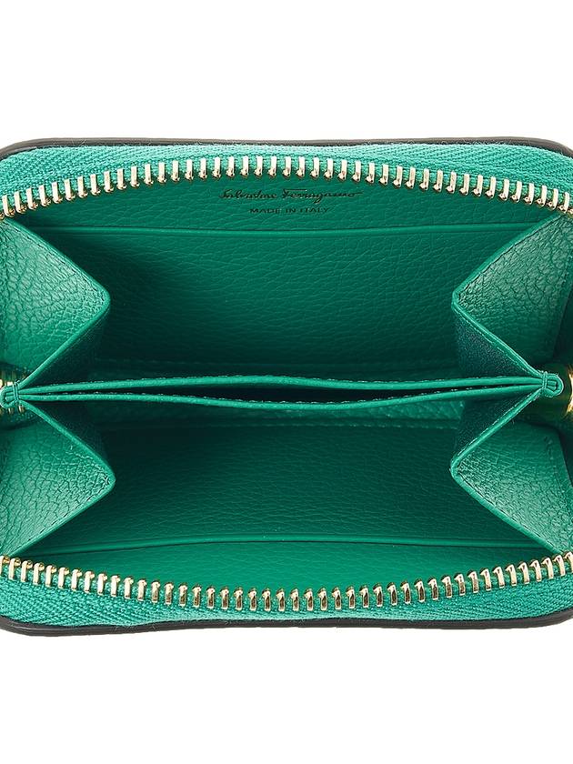 Women's Gancini Logo Zipper Card Wallet Green - SALVATORE FERRAGAMO - BALAAN 11