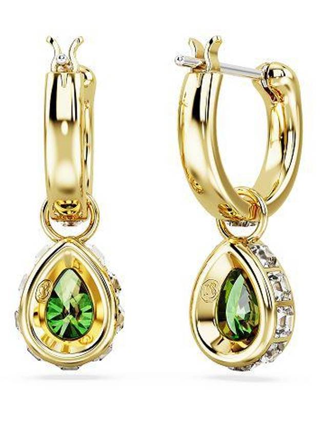 Chroma Drop Pear Cut Earrings Gold Green - SWAROVSKI - BALAAN 3