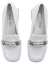 Women's Logo Patent Leather Pumps White - MIU MIU - BALAAN 7