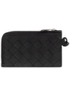 Intrecciato L Zipper Leather Card Wallet Black - BOTTEGA VENETA - BALAAN 3