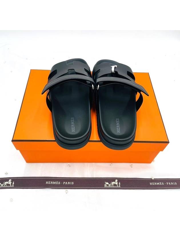 Chypre Calfskin Sandals Black - HERMES - BALAAN 5