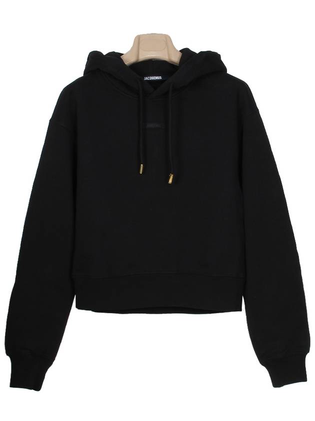 Le Sweatshirt Gros Grain Cotton Hoodie Black - JACQUEMUS - BALAAN 2