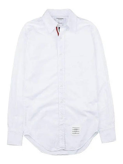 Men's Grosgrain Placket Solid Poplin Long Sleeve Shirt White - THOM BROWNE - BALAAN 2