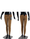 Zipper Gold Skinny Jeans Brown - DSQUARED2 - BALAAN 4