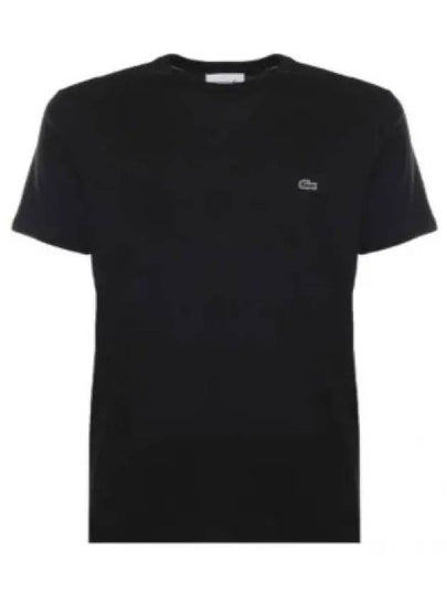 Crew Neck Pima Cotton Jersey Short Sleeve T-Shirt Black - LACOSTE - BALAAN 2