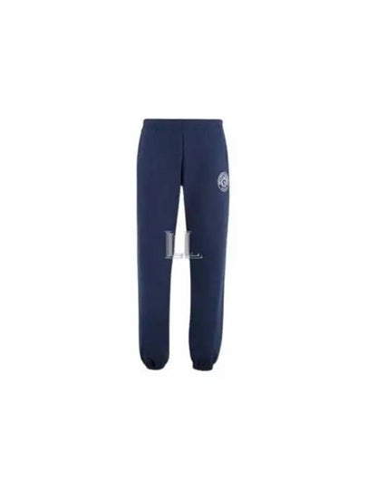 Connecticut Crest Logo Print Track Pants Navy - SPORTY & RICH - BALAAN 2