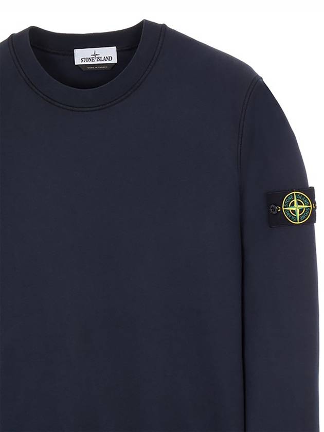 Wappen Cotton Sweatshirt Black Navy 761563051 Brushed - STONE ISLAND - BALAAN 3