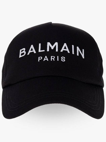 Embroidered Logo Cotton Ball Cap Black - BALMAIN - BALAAN 2