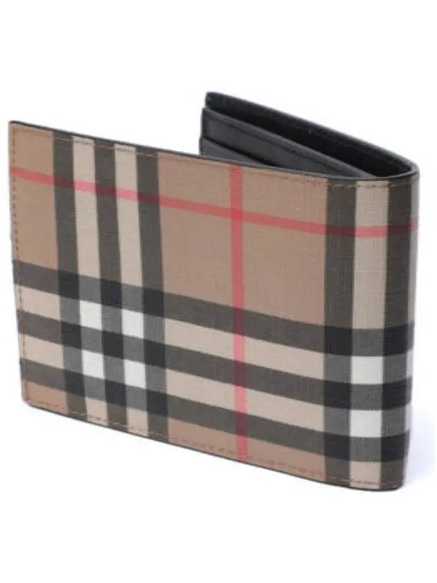 Vintage Check E Canvas Half Wallet Beige - BURBERRY - BALAAN 5