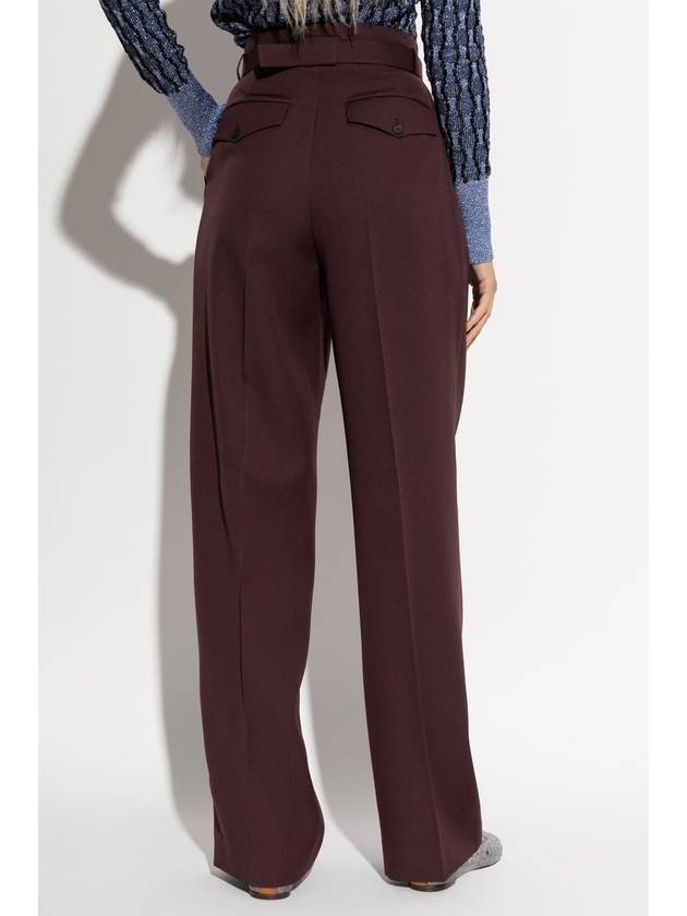 Lanvin Wool Trousers, Women's, Burgundy - LANVIN - BALAAN 4