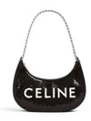 Ava Chain Medium Sequin Shoulder Bag Black - CELINE - BALAAN 3