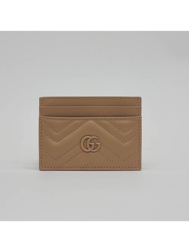 GG Marmont Matelasse 2-Tier Card Wallet Rose Beige - GUCCI - BALAAN 3