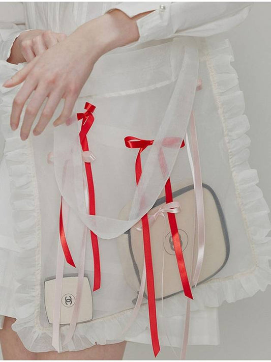 Organza ribbon detail shirring bag_White - OPENING SUNSHINE - BALAAN 1