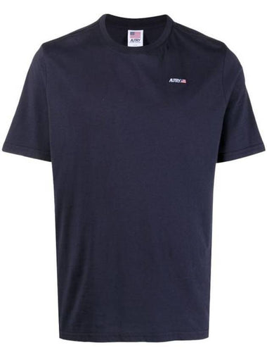 Iconic Logo Crew Neck Short Sleeve T-Shirt Navy - AUTRY - BALAAN 1