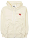 Men's P1T172 Red Heart Waffen Hood Zip-up AZ T172 051 3 - COMME DES GARCONS - BALAAN 1