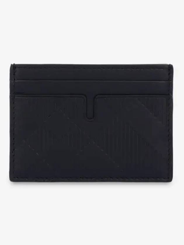 Checked Leather Card Wallet Black - BURBERRY - BALAAN 2