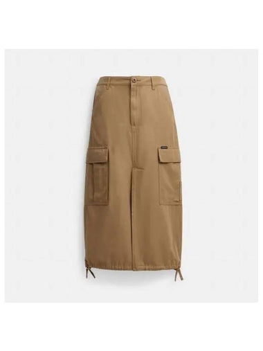 Cargo Maxi Skirt in Organic Cotton CT004 KHA - COACH - BALAAN 1