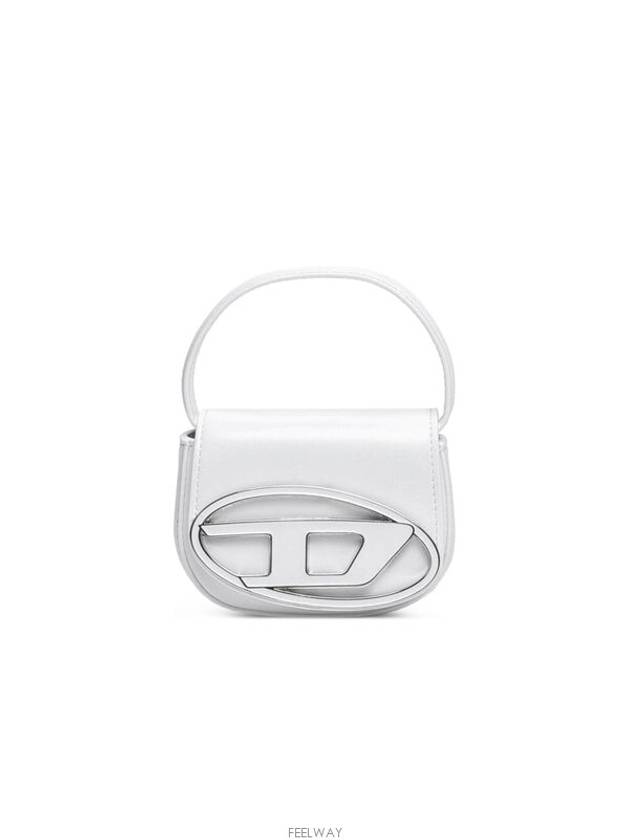 1DR Round Logo Leather Mini Shoulder Bag White - DIESEL - BALAAN 3