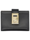 Hug Two-Tone Card Wallet Black - SALVATORE FERRAGAMO - BALAAN 2