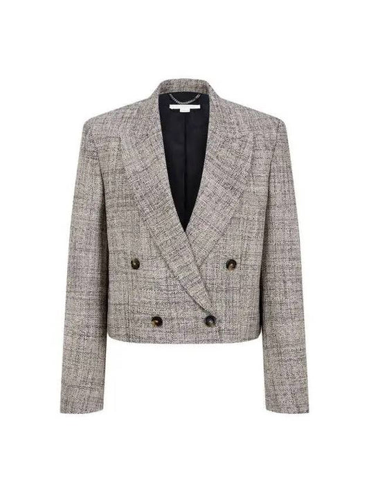 Cropped double button tweed jacket dark beige 271181 - STELLA MCCARTNEY - BALAAN 1