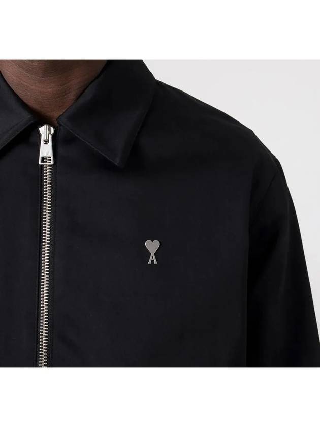 De Coeur Logo Zip-up Jacket Jacket Black - AMI - BALAAN 6